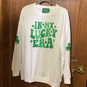 In My Lucky Era White Sweatshirt